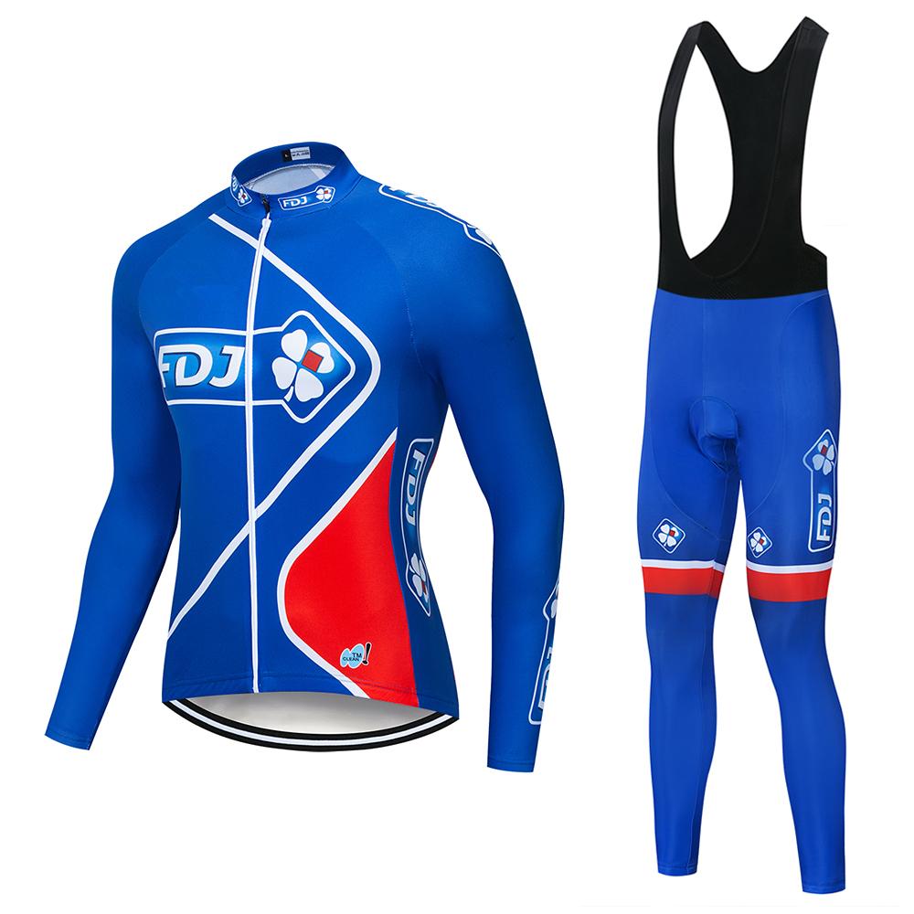 Fdj Осенняя коллекция 2026 Pro Team Велосипедная майка19D Комплект с лямками MTB Форма Велосипедная одежда Быстросохнущая Велосипедная одежда Мужская Длинная велоодежда