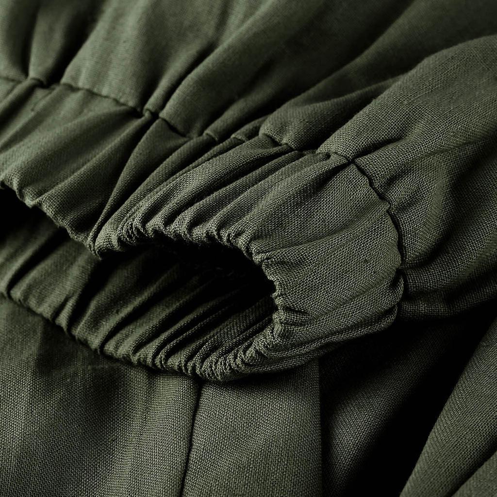 Женские летние повседневные свободные широкие брюки из хлопка и льна с вышивкой