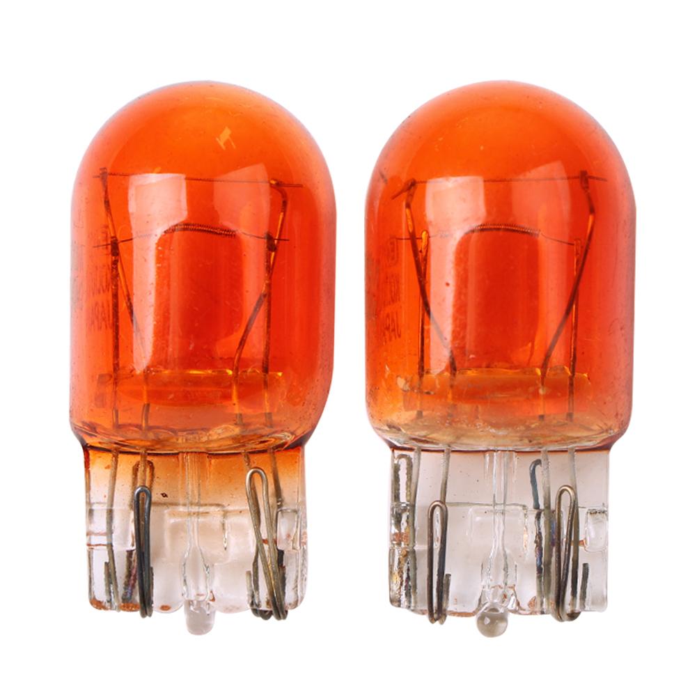 2Pcs T20 Halogen Lamp Glass Daytime Running Light Turn Signal Light Stop Brake Tail Lamp Bulbs 7443 W21/5W