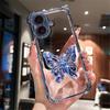 Transparent Butterfly Holder Anti Drop Cover For Huawei P70 Ultra P60 P50 P40 Pro P50 E P30 Shockproof Protection Phone Case