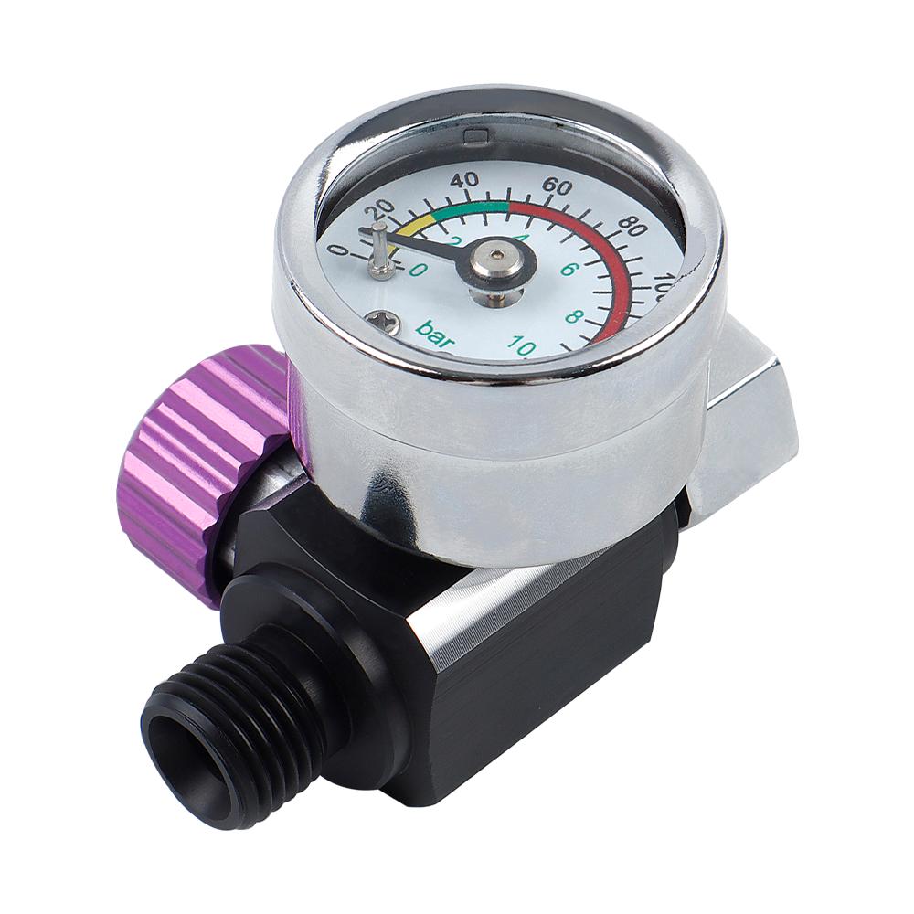 Adjustable Air Pressure Regulator Spray Pneumatic Gun Air Regulator Gauge, G1/4 Universal Interface, for Auto Paint Refinishing