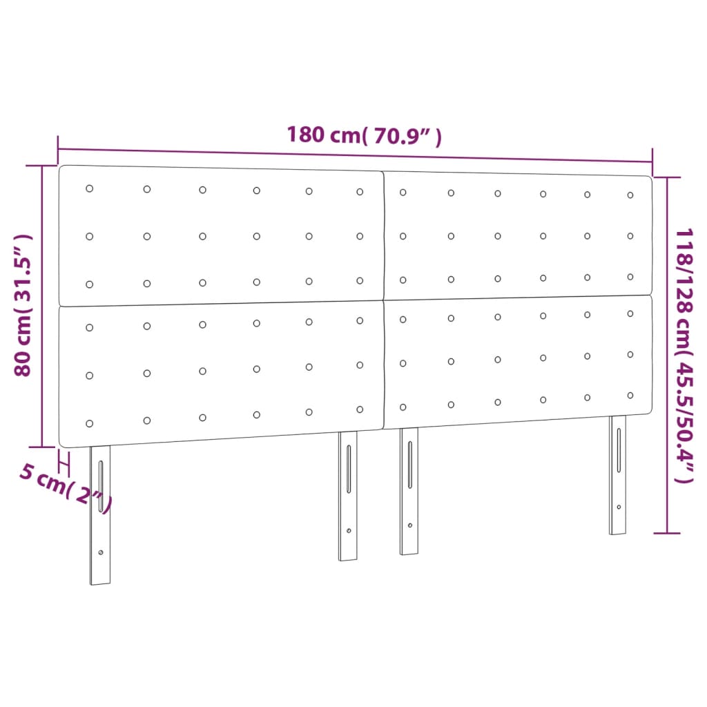 Vidaxl Zagłówki Do Łóżka, 4 Szt., Taupe, 90X5X78/88 Cm, Tkanina