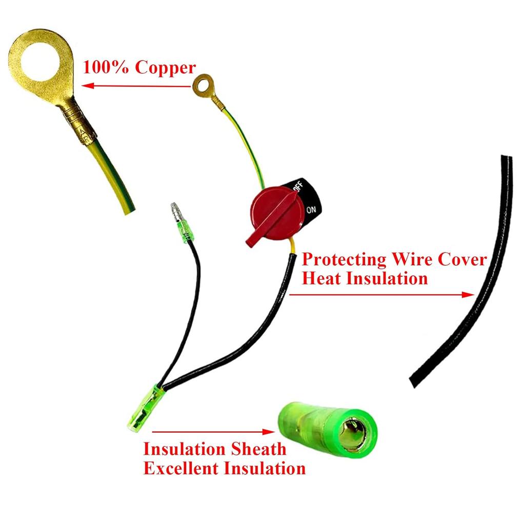 WOTIAN Engine On Off Stop Switch Compatible with Champion Predator Firman Briggs and Stratton Honda and Clones GX160 GX200 GX212 GX225 GX240 GX270