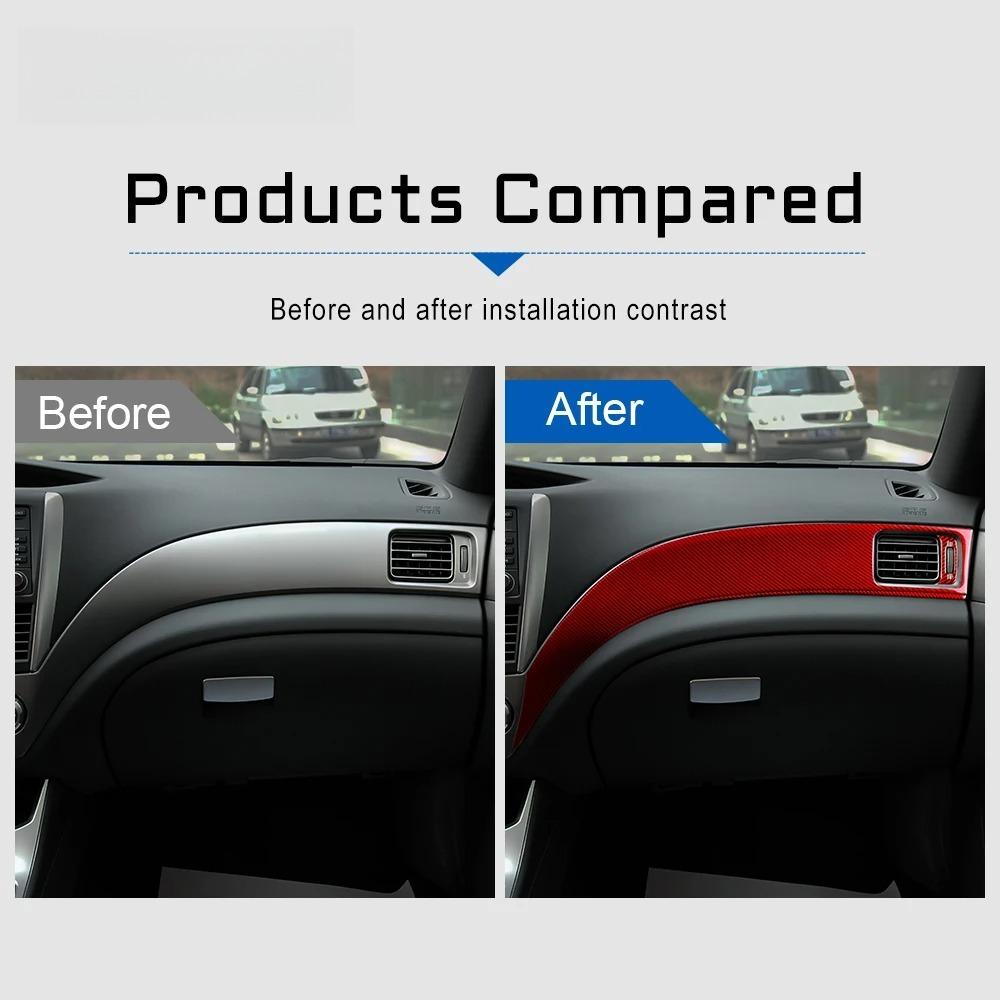 Carbon Fiber Co-pilot Dashboard Air Vent Outlet Glove Box Handle Sticker For Subaru Impreza Car Interior Decoration Accessories