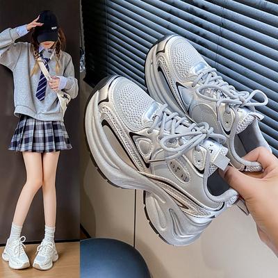 Женская обувь в корейской версии новых папиных кроссовок Женская 2025 лето студенческая спортивная беговая повседневная обувь на платформе с увеличением высоты HB301