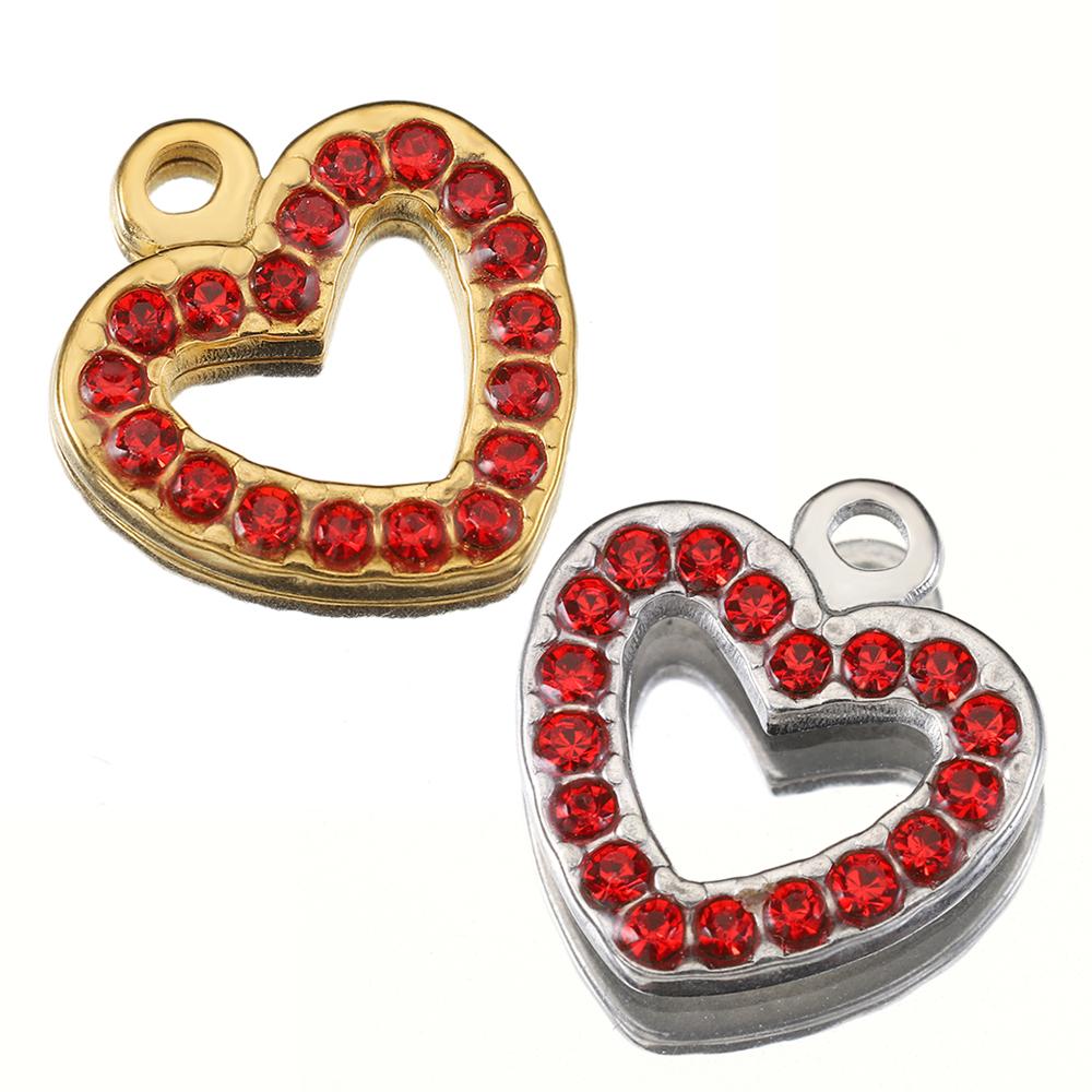 5pcs Mixed Stainless Steel Rhinestone Pendants Colorful Crystal Charms Beads for Necklace Bracelet Jewelry Making Charm DIY