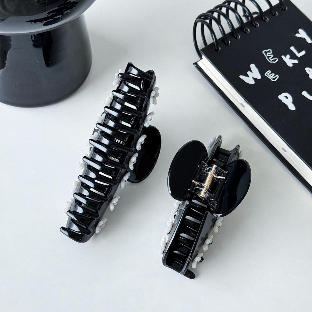 Роскошная большая заколка для волос в виде цветка, очаровательный зажим из ацетата и страз для женщин