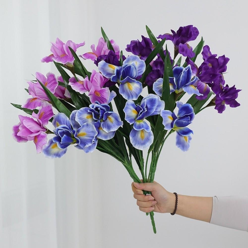 3D Printing Artificial Iris Flower Branch Real Touch Faux Flower Simulation Fleur-de-lis  Desktop