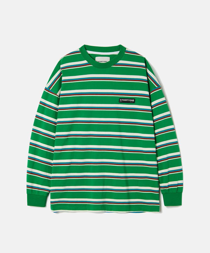 DTHIRTYONE Multi Stripe Long-Sleeved T-Shirt (Green)