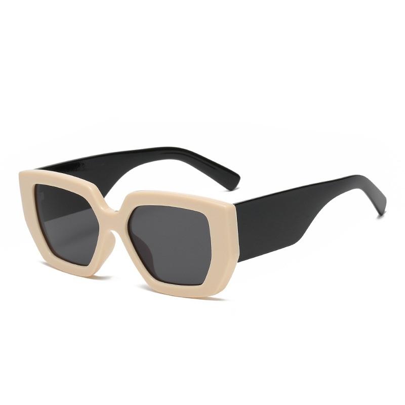 Vintage Square Sunglasses Women Men Wide Leg Big Frame Sun Glasses Black Green Shades Uv400 Luxury Brand