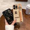 Cute Bear Wristband Down Jacket Phone Case For iPhone 16 15 14 13 12 11 Pro Max Korea Soft Cover