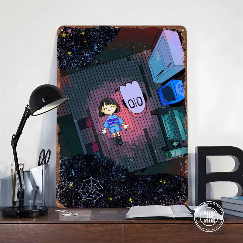 Undertale Жестяной Постер Индивидуальная Настенная Картина Винтажные Ретро Металлические Вывески для Комнаты Украшения Декор для Дома Игровые