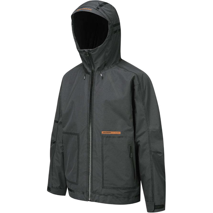 SALOMON Slate Series Solid Color Zip Hooded Jacket Men Jackets Advanced-Gray C28027
