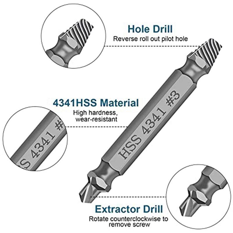 A84E-6Штук Съемник Винтов с Магнитным Держателем Бит Съемник Сломанных Винтов, Сломанные Винты Быстрорежущая Сталь