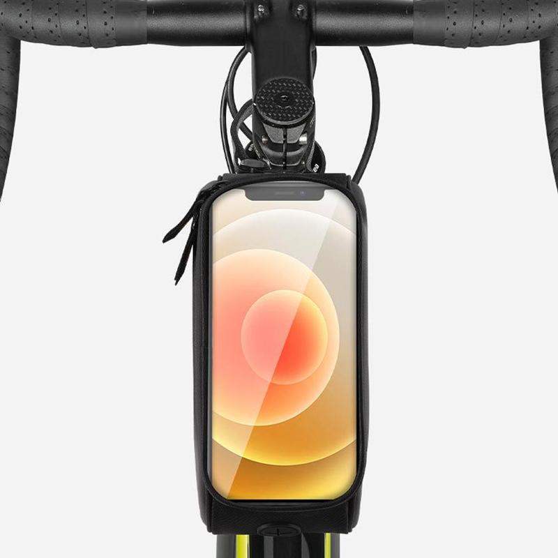 Сумка для телефона с сенсорным экраном West Biking 7,0 дюйма, светоотражающая сумка для верхней трубы велосипеда, водоотталкивающая сумка для передней рамы из прочного материала Eva