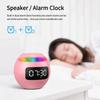 New Clock Colorful Night Lights Bluetooth Speaker Mini Portable Home Bluetooth Speaker With LED Display TF Card MP3 USB Charging