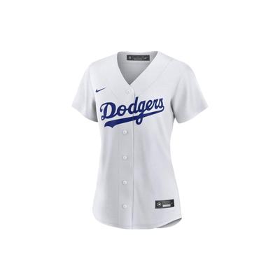 Футболка с коротким рукавом и V-образным вырезом Los Angeles Dodgers с буквенным принтом, женские топы, белая T773LDWHLD7-B35