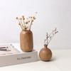 Wooden Flower Vase Natural Solid Wood Plants Flower Pot Art Vases Wedding Home Office Table Decoration Crafts