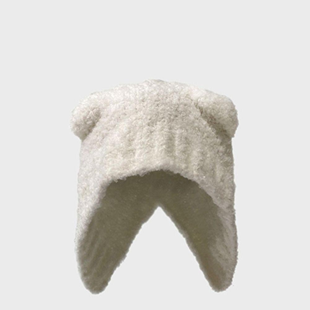 Fashion Cute Bear Ear Knitted Hat Autumn Winter Warm Couple Wool Hat High Quality Outdoor Cold Cap Cycling Cap Nice Gift
