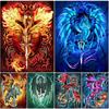 DIY 5D Дракон алмазная живопись мультфильм горный хрусталь вышивка крестиком животные вышивка картины настенные наклейки домашний декор подарок