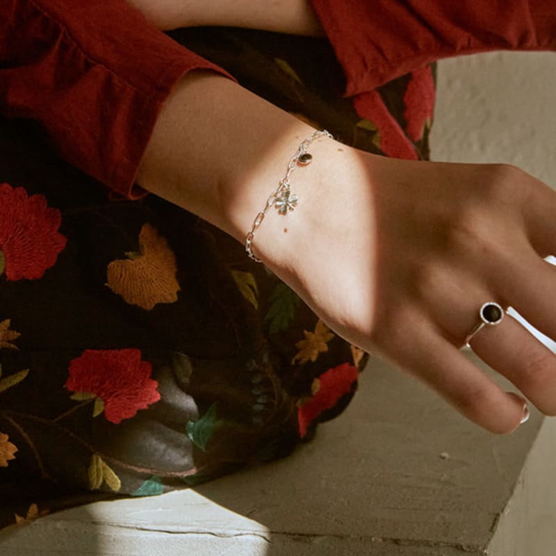 IRIS Memory-Hope, Happy Clover Bracelet-Silver