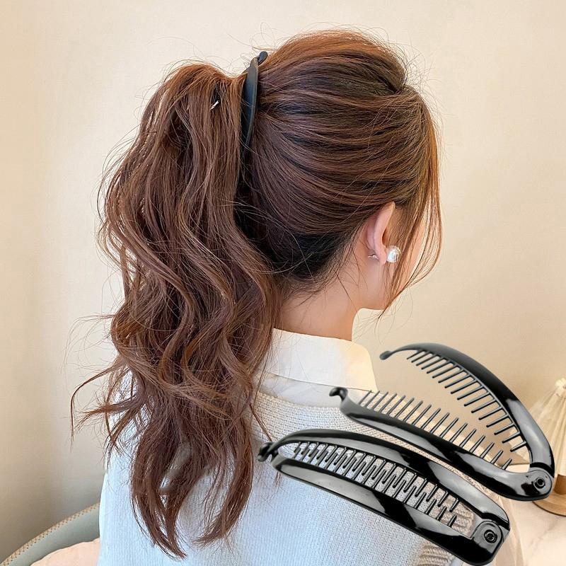 Модные заколки для волос в форме рыбки, однотонные, простые, в форме банана, для женщин и девочек, волнистые гребни, заколки для волос, зажимы для кос