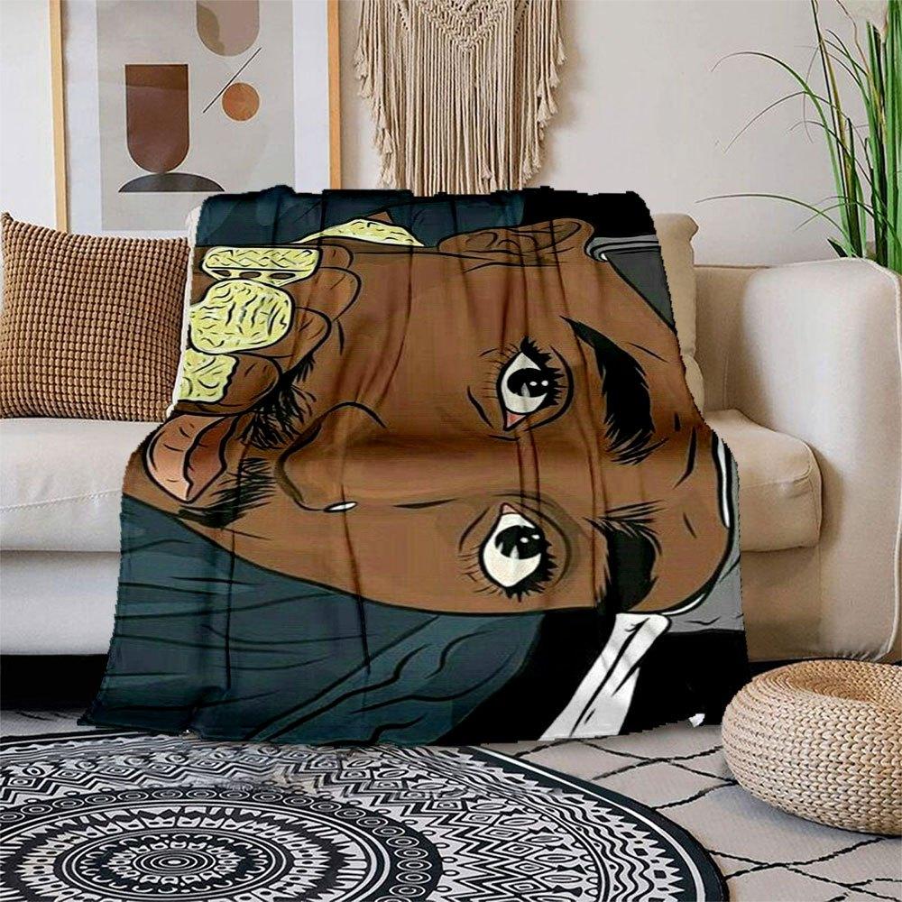 "Gold Chain Hip Hop Jewelry - Luxury Bling for Men"Blanket Flannel Throw Blanket for Sofa, Bed, Travel, Camping, Office, Couch, Chair, And B