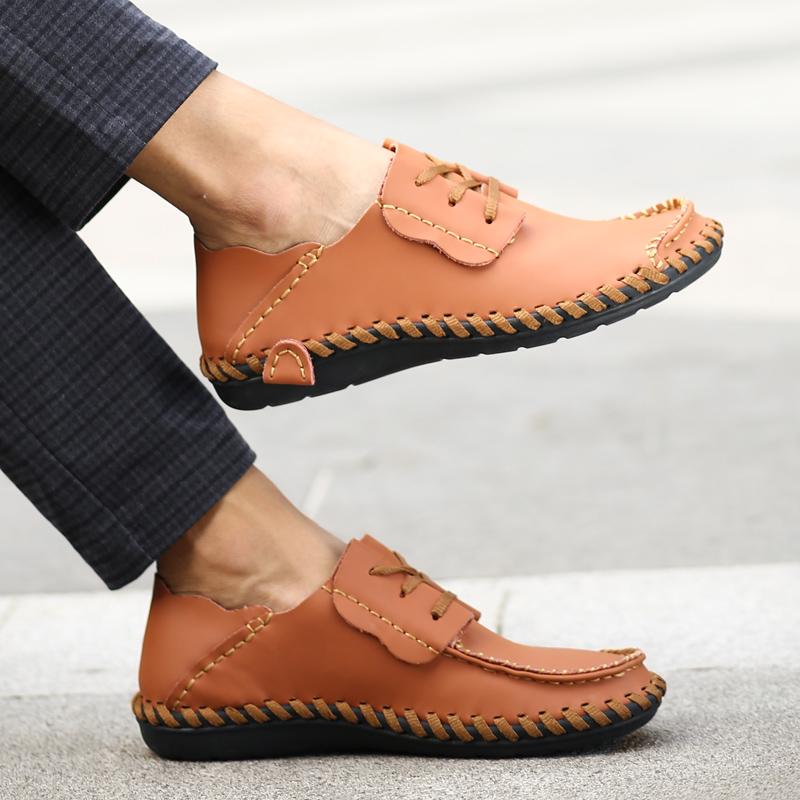 Мужская повседневная деловая обувь 38-50, модельные туфли из натуральной кожи