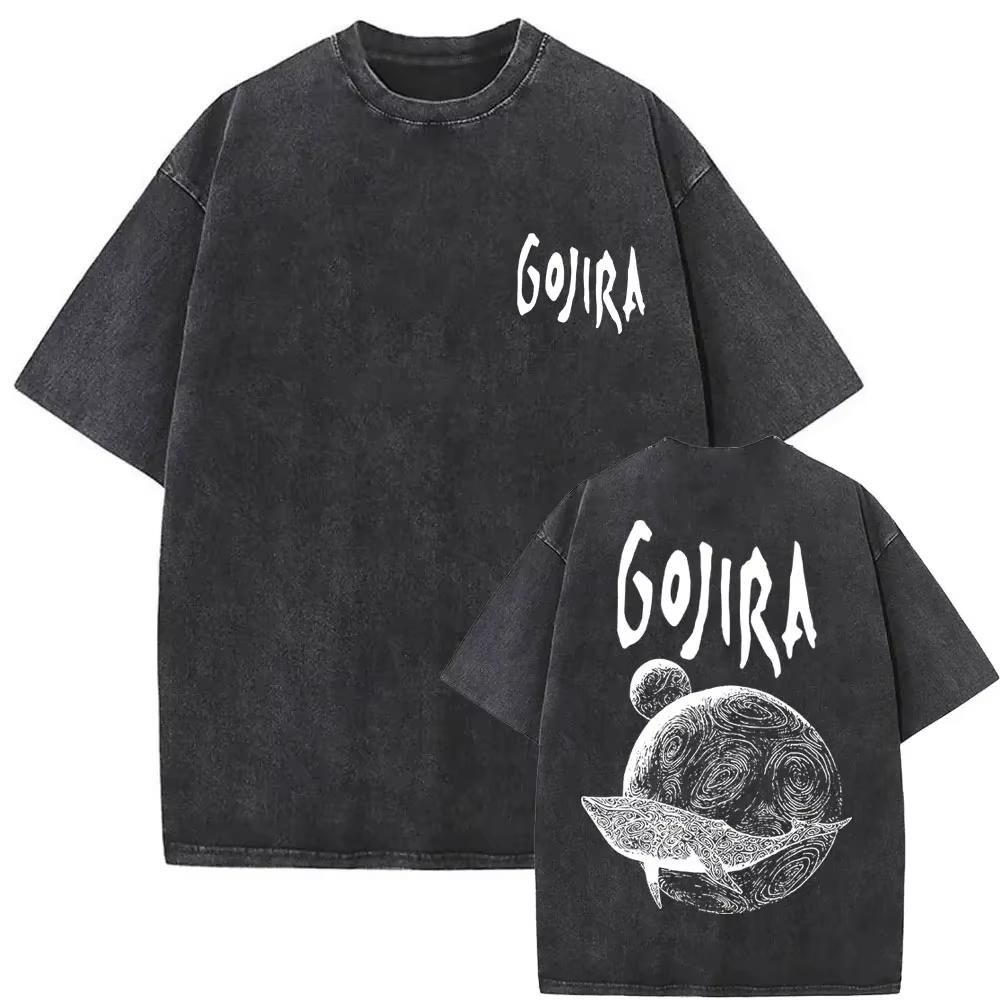 Стирка Винтажная Металлическая Рок-Группа Gojira Футболка От Марса К Сириусу Футболки Мужские Женские Готическая Панк Оверсайз Футболки Уличная Одежда