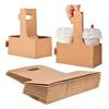 BATGXGO Drink Carriers, Kraft Paper Cup Holders with Handles, Takeout Holders, 15-Count (2 Cups)