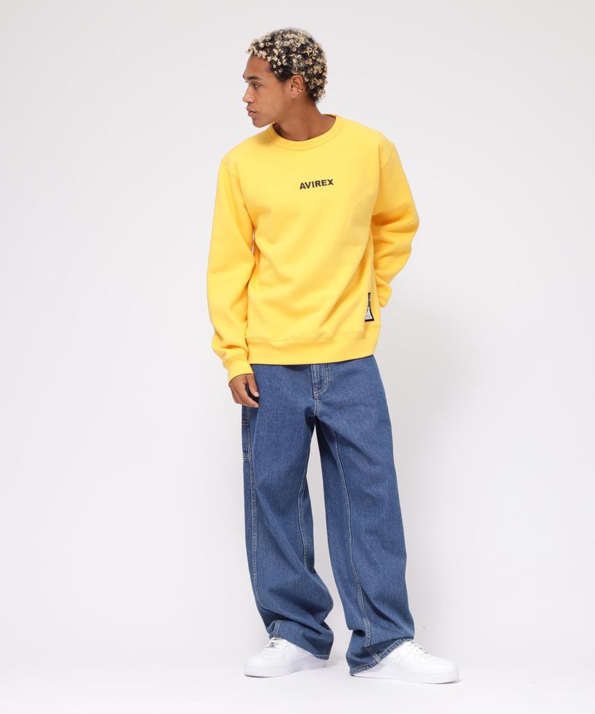 AVIREX A-STAR LOGO CREW SWEAT (WEB&DEPOT Exclusive) men's 2XL 060 yellow 783-4932006