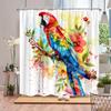 Шторка для душа с попугаем, тукан, тропическое растение, животное, цветок, лист, океан, фламинго, мультяшная, из полиэстеровой ткани, декор для ванной комнаты, шторы