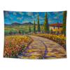Настенный гобелен Подсолнух Лаванда Картина маслом Пейзаж Украшение комнаты Фоновая ткань