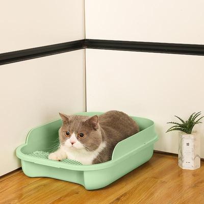 Портативный полузакрытый кошачий лоток, брызгозащищенный кошачий лоток, кошачий туалет с удалением запаха, товары для уборки за домашними кошками