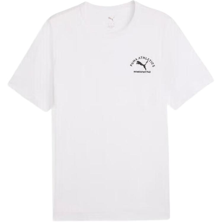 Puma Essentials Athletics Модная мягкая универсальная футболка с круглым вырезом и коротким рукавом для мужчин Топы 692936-02