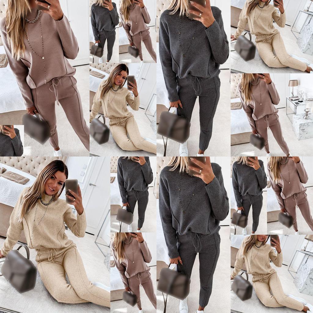 Cozy Women 2 Piece Tracksuit Set With Long Sleeve Sweatshirt And Long Pants
