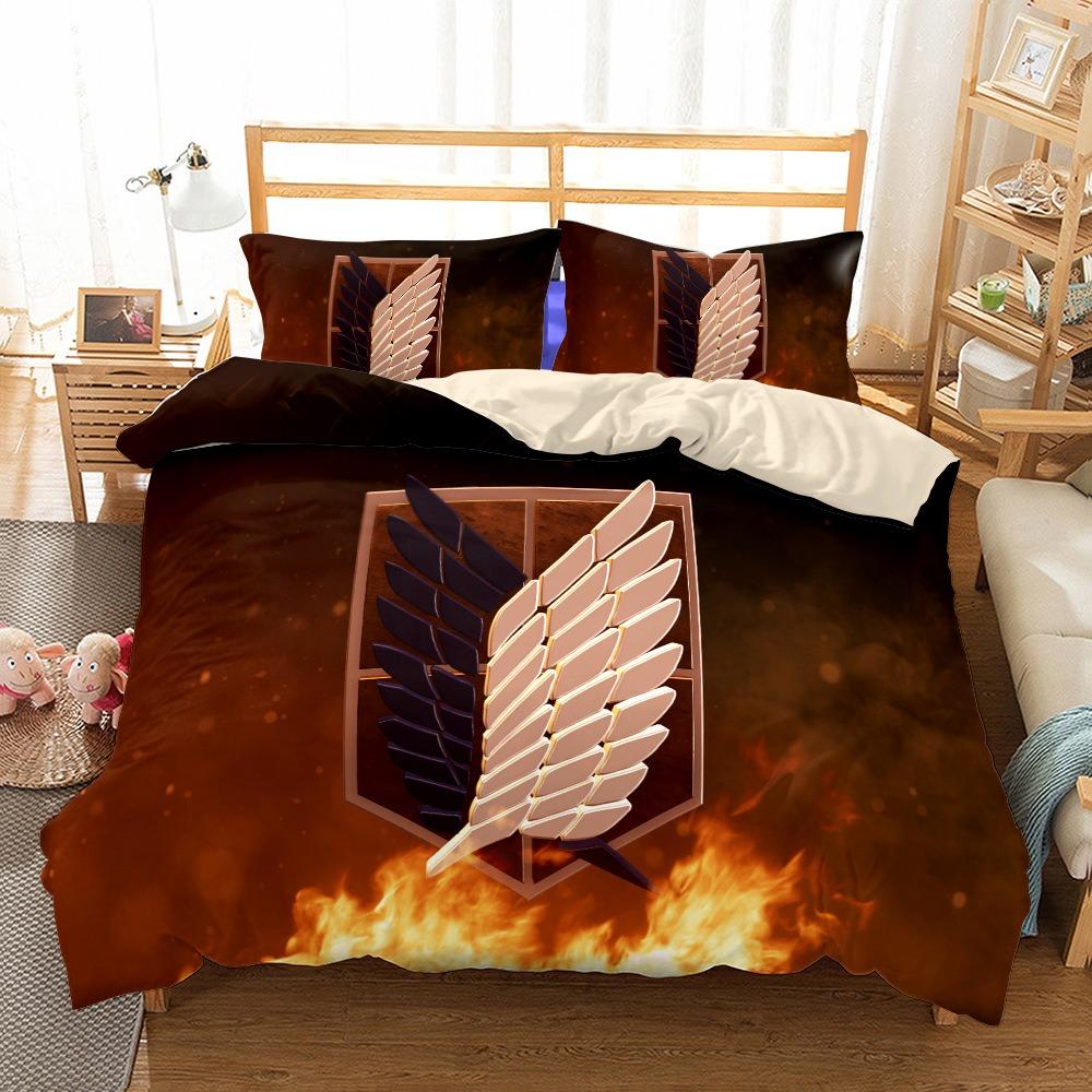 Attack On Titan Duvet Cover 3D Exquisite Anime Cartoon Digital Print Bedding Set Comforter Bed Youth Home Decor Boys Gift