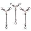 15Pcs Durable Y Shape 3 Way Rolling Swivels Fishing Hook Lure Connectors Tackle Accessory(12#)
