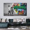 Banksy Graffiti Pop Art Boys and Girls Posters and Prints Canvas Painting Wall Art Pictures for Living Room Home Decoration