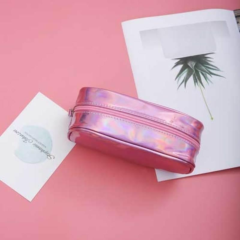 1 шт. Женская модная косметичка Полукруглая Иллюзия Лазерная косметичка Портативная Форма Пельменя Дорожная Сумка для Туалетных Принадлежностей Сумка для Хранения