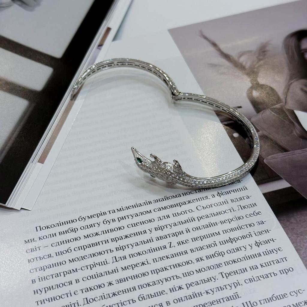 Серебряный браслет с фианитами, вес изделия 18,13 гр (2175636)