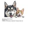 Подглядывающий Хаски Кот Наклейка на Окно Устойчивая к УФ-лучам Водонепроницаемая ПВХ Съемная Собака Котенок Стекло Дверь Декоративная Наклейка