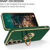 Case - BOOLING - for Samsung Galaxy A15 4G/5G - Liquid Silicone - 360° Ring Holder - Shockproof - Night Green