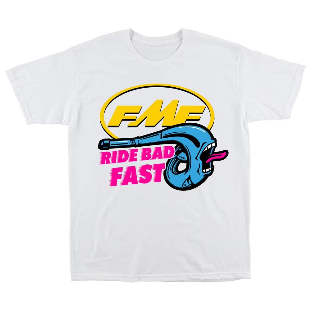 2026 Fmf Ride Bad Fast Racing Vintage Street Print Unisex Unisex Racing Tshirt Unisexches Courtes En Coton Pour Hommes Ins Y2k