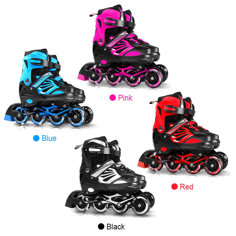 Adjustable Illuminating Inline Skates with Light Up Wheels for Kids and Youth Girls Boys Inline