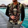 Vintage Long Sleeve T Shirt For Men 3d Skull O-neck Tees Tops Street Hip Hop T-shirts Oversized Tee Shirt Men Clothing Camiseta