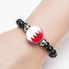 Unique Asian Country Flag Beaded Stretch Bracelet Handmade Mixed Material Unisex