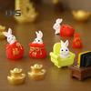 2Pcs Long Lasting New Year Ornaments Handmade Creative Rabbit Zodiac Micro Landscape Ornament