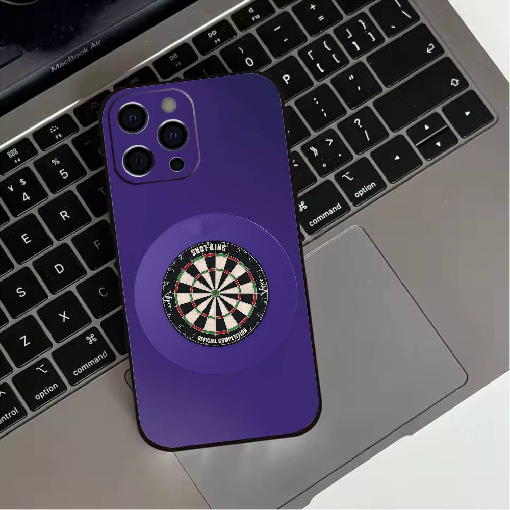 D-Darts Phone Case For iPhone 17,16,15,14,13,12,11 Plus,Pro Max,XS,Soft Silicone Black Cover