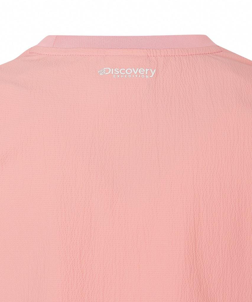 DISCOVERY EXPEDITION Women'S Seersucker Woven Short Sleeve T-Shirt (Peach)
